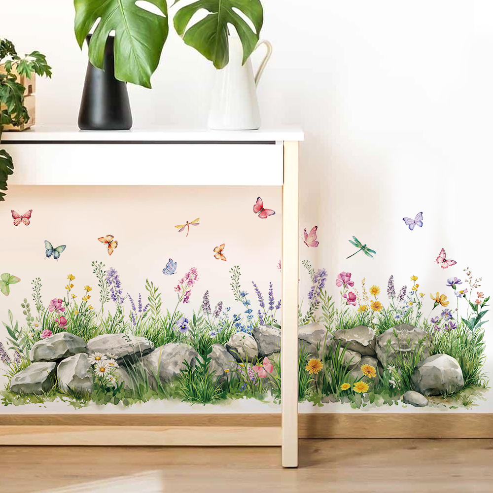 Stones and Flowers Watercolor  - Baby Nursery Wallpaper reseña y precio