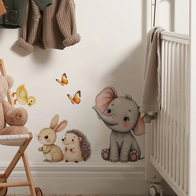 Cartoon Animal Wall Sticker -  - Baby Nursery Wallpaper reseña y precio