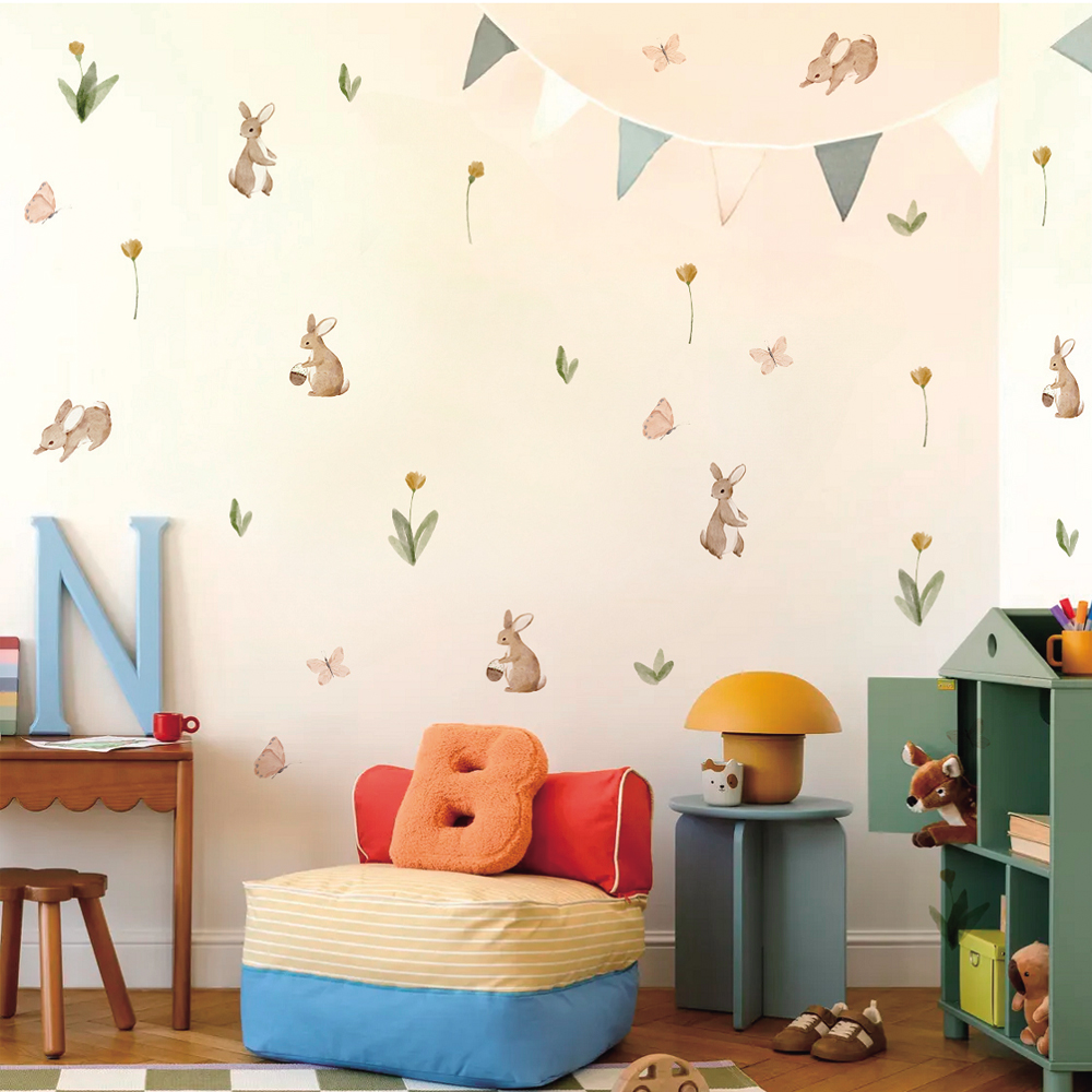 Summertime Watercolor  Cute Bu - Baby Nursery Wallpaper reseña y precio