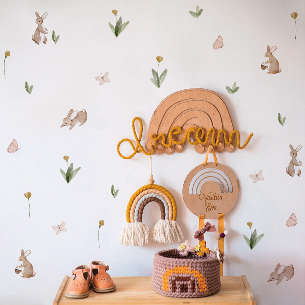Summertime Watercolor  Cute Bu - Baby Nursery Wallpaper reseña y precio