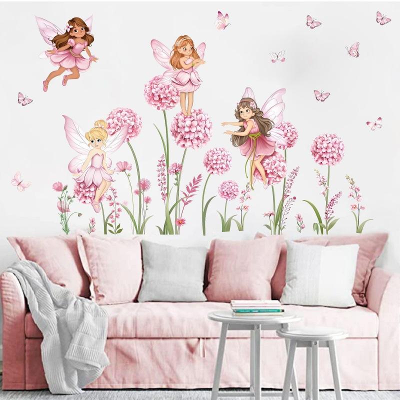 Z. Cartoon Pink Flower Fairy D - Baby Nursery Girl Room reseña y precio