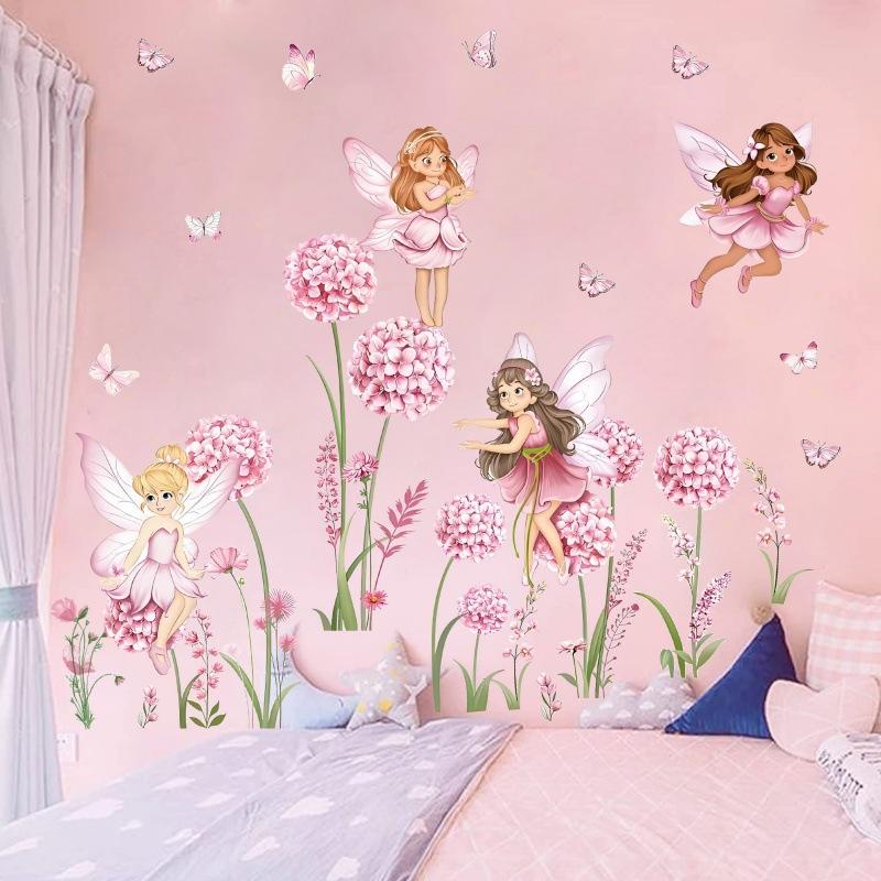 Z. Cartoon Pink Flower Fairy D - Baby Nursery Girl Room reseña y precio