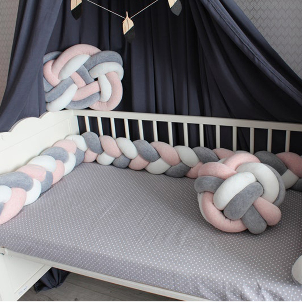 1M/2M/3M/4M Braid Baby Bed Bum - Baby Nursery Pillow reseña y precio