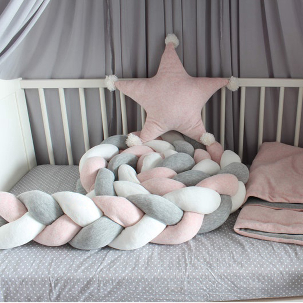 1M/2M/3M/4M Braid Baby Bed Bum - Baby Nursery Pillow reseña y precio