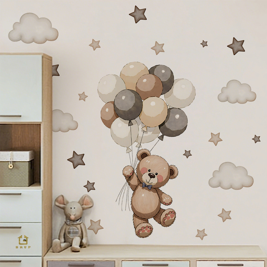 Adorable Teddy Bear Wall Decal - Baby Nursery Wallpaper reseña y precio
