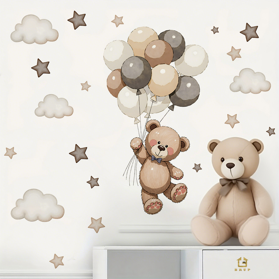 Adorable Teddy Bear Wall Decal - Baby Nursery Wallpaper reseña y precio