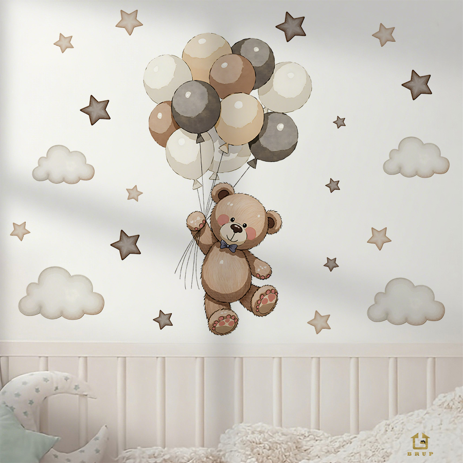 Adorable Teddy Bear Wall Decal - Baby Nursery Wallpaper reseña y precio