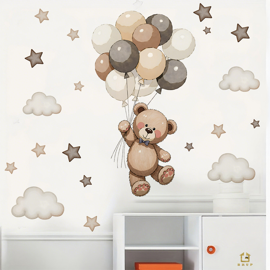 Adorable Teddy Bear Wall Decal - Baby Nursery Wallpaper reseña y precio