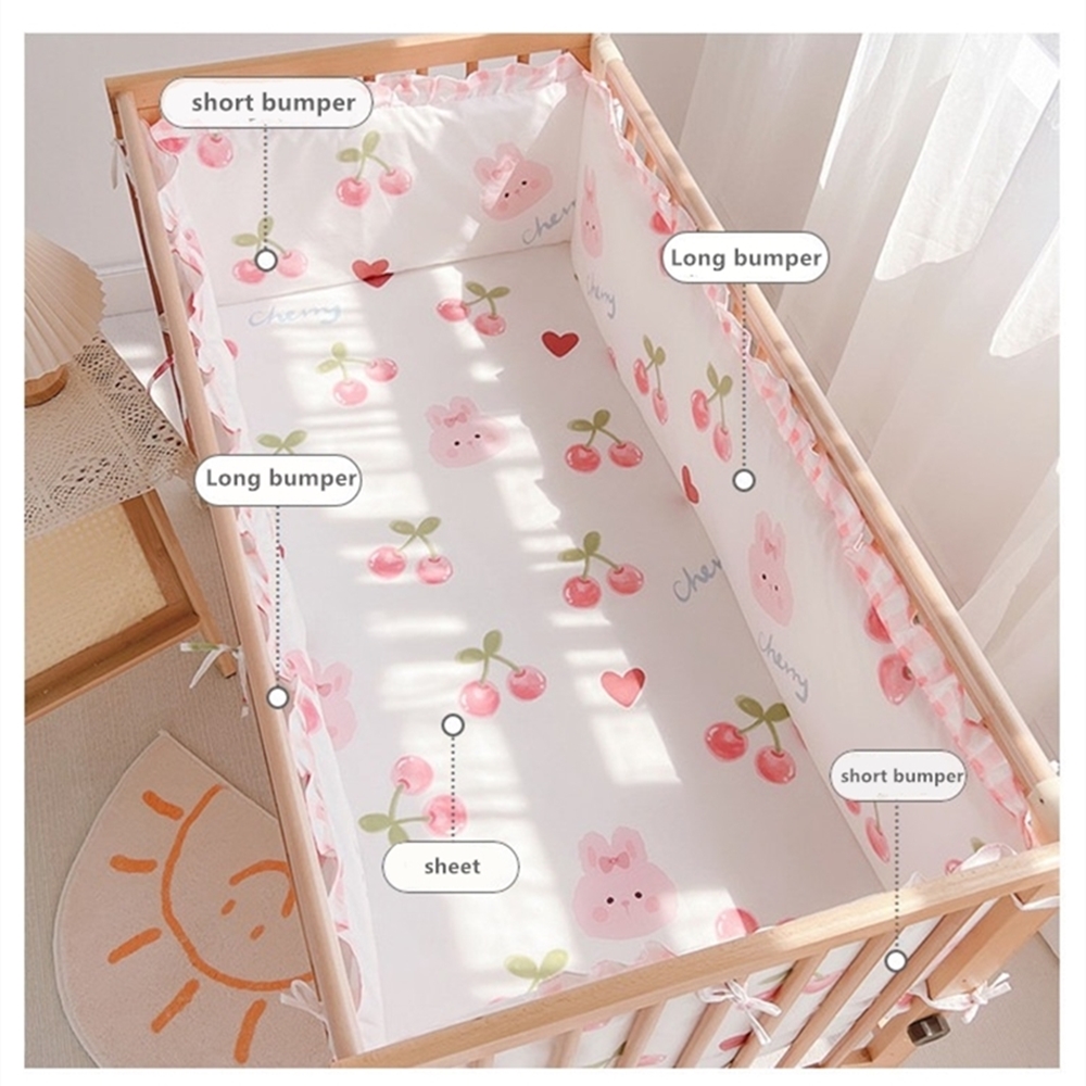 5Pcs Crib Bedding Set Girl Bab - Baby Nursery Girl Room reseña y precio