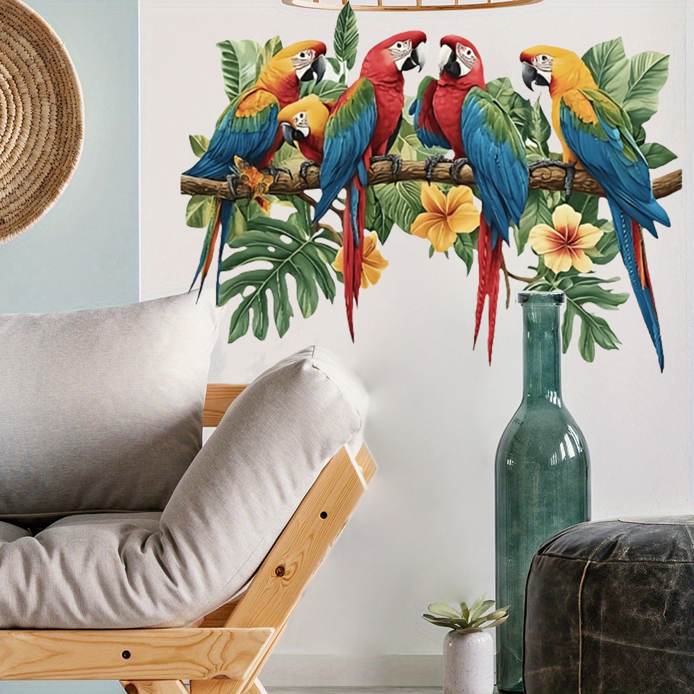 3Pcs Parrots on Branch Wall St - Baby Nursery Wallpaper reseña y precio