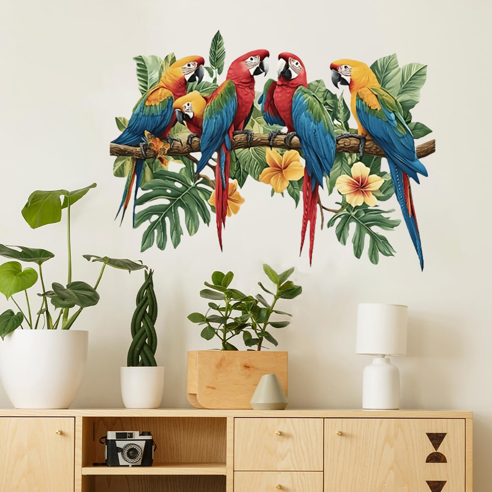 3Pcs Parrots on Branch Wall St - Baby Nursery Wallpaper reseña y precio