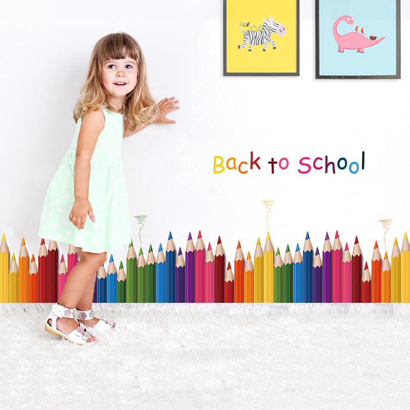 Cartoon Colour Pencil Baseboar - Baby Nursery Wallpaper reseña y precio