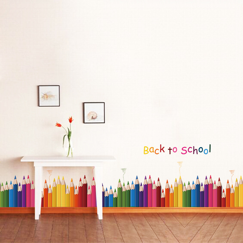 Cartoon Colour Pencil Baseboar - Baby Nursery Wallpaper reseña y precio