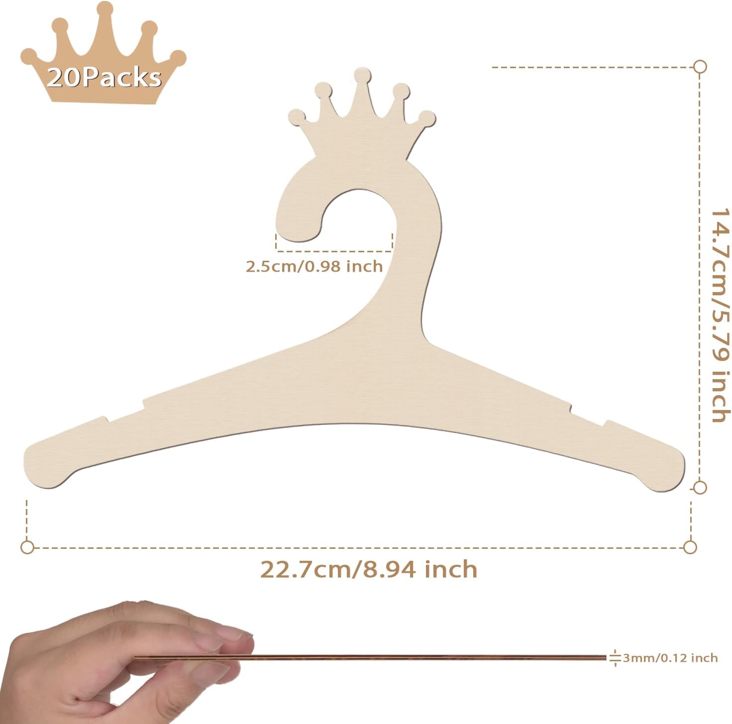 Wooden Baby Hangers 9 Inch, Cu - Baby Nursery Baby reseña y precio