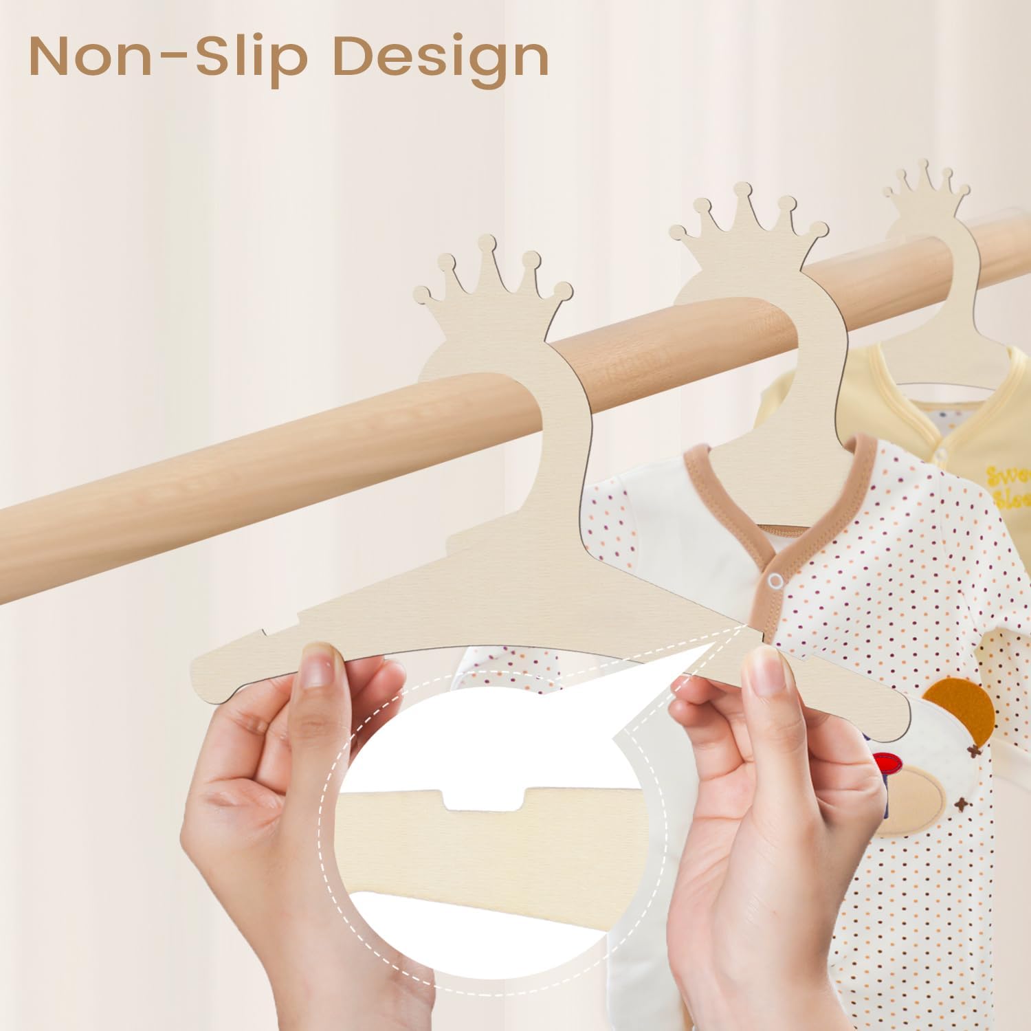 Wooden Baby Hangers 9 Inch, Cu - Baby Nursery Baby reseña y precio