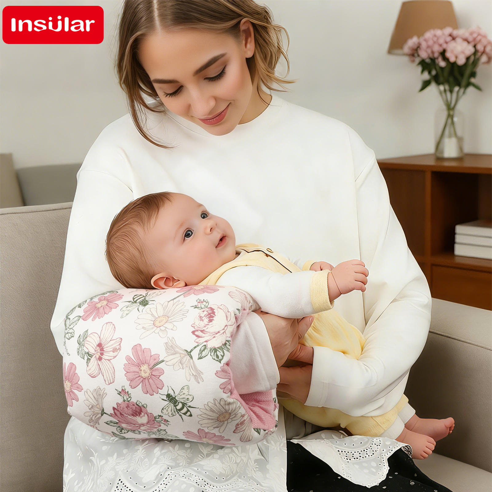 Newborn Cotton Breastfeeding A - Baby Nursery Pillow reseña y precio