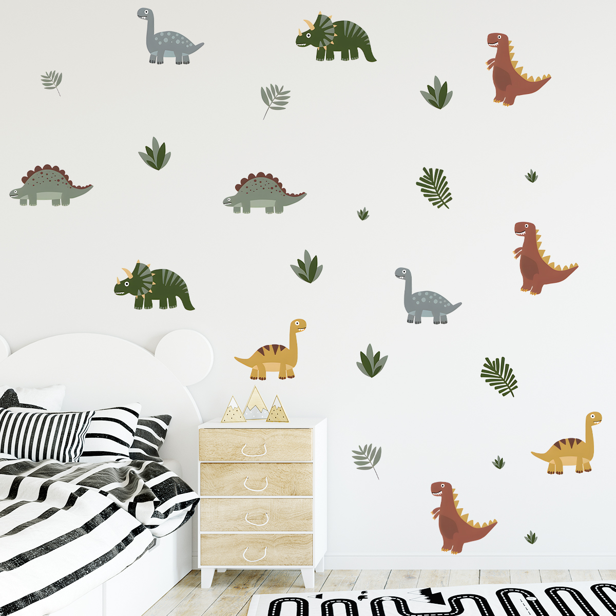 Cartoon Cute Dinosaur Leaf Ani - Baby Nursery Wallpaper reseña y precio