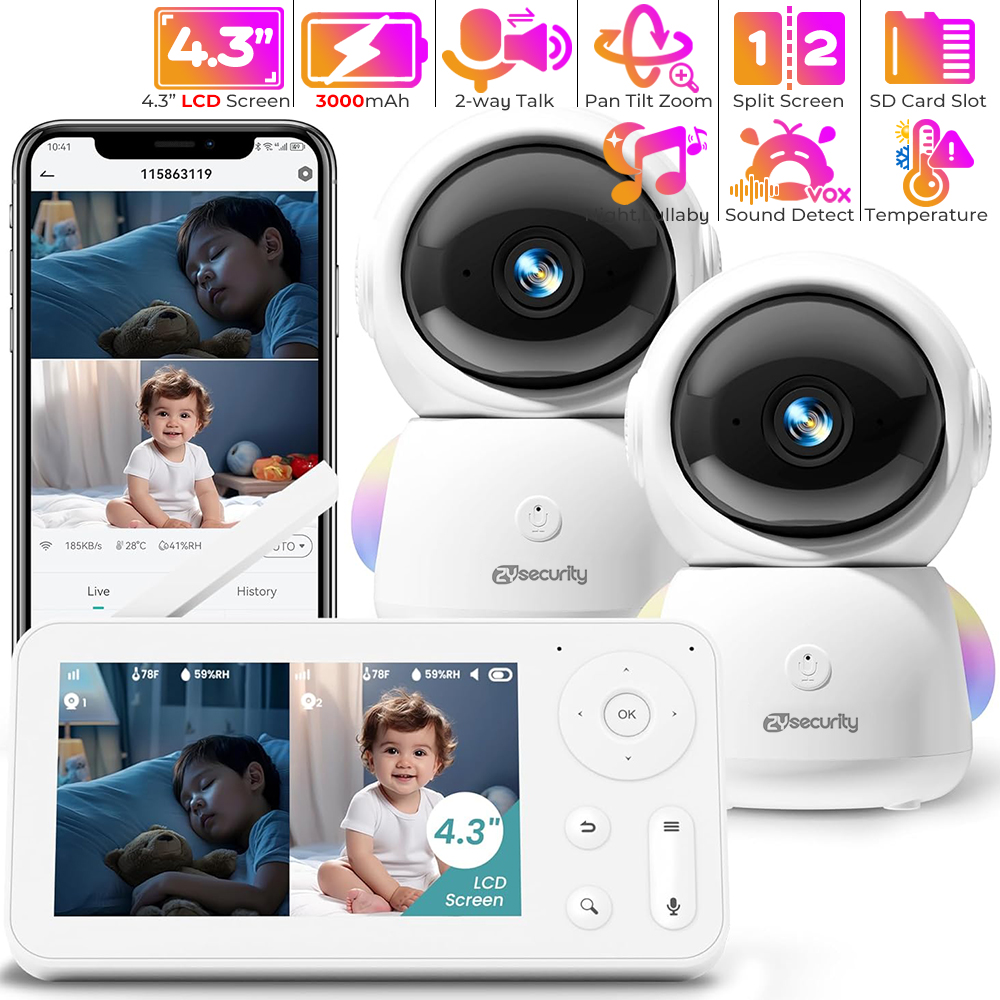 2K Baby Monitor with 2 Cameras - Baby Nursery Equipment reseña y precio
