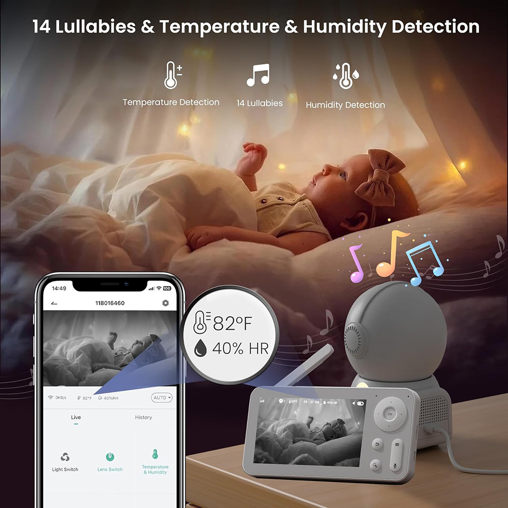 2K Baby Monitor with 2 Cameras - Baby Nursery Equipment reseña y precio
