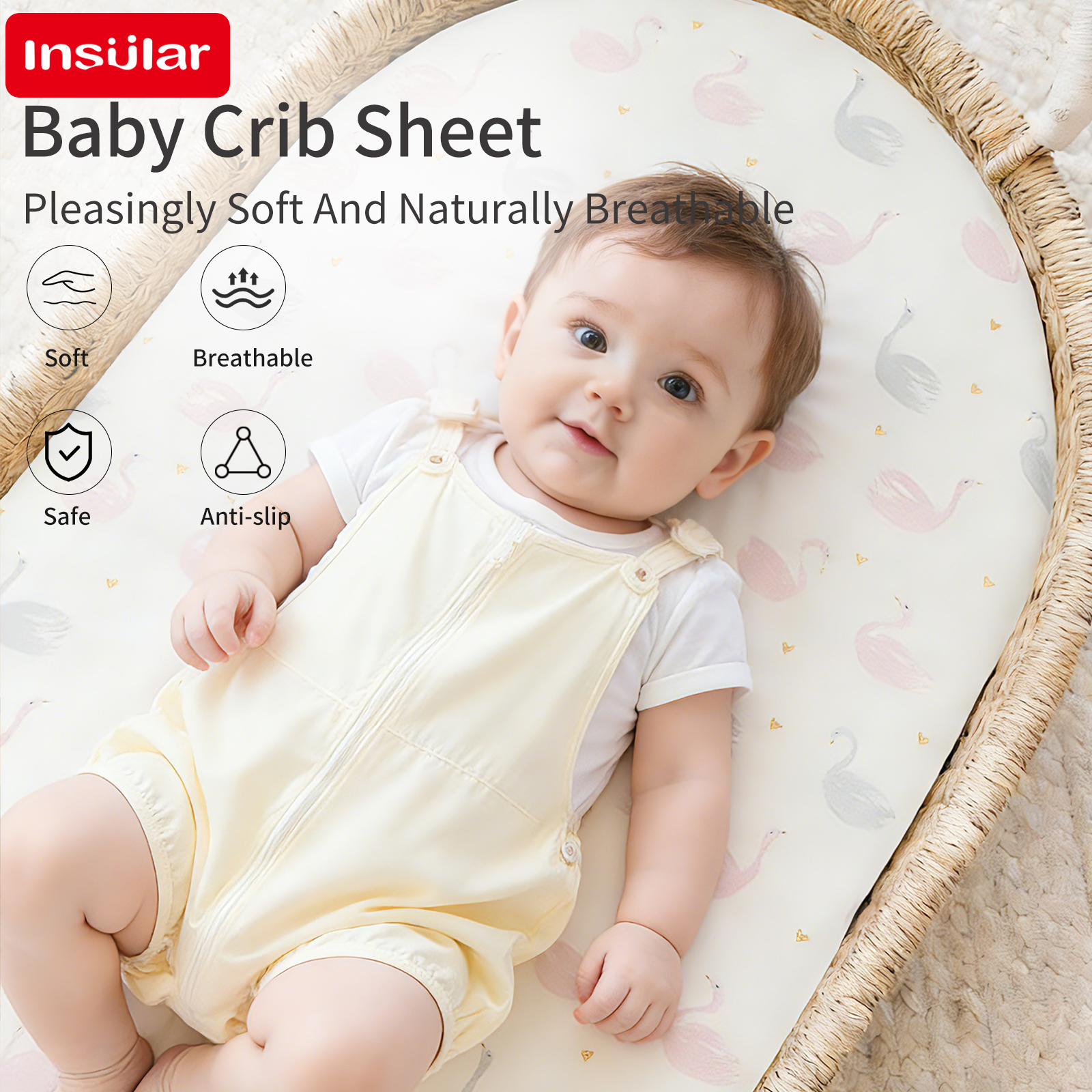 Cartoon Printed Crib Sheet Set - Convertible Crib Set reseña y precio
