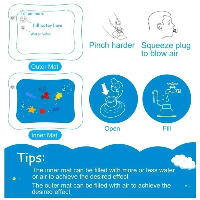 Baby Water Play Mat PVC Inflat - Baby Nursery Pillow reseña y precio