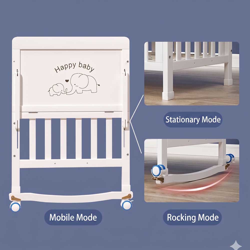 Premium Baby Crib Solid Wood C - Convertible Crib Set reseña y precio