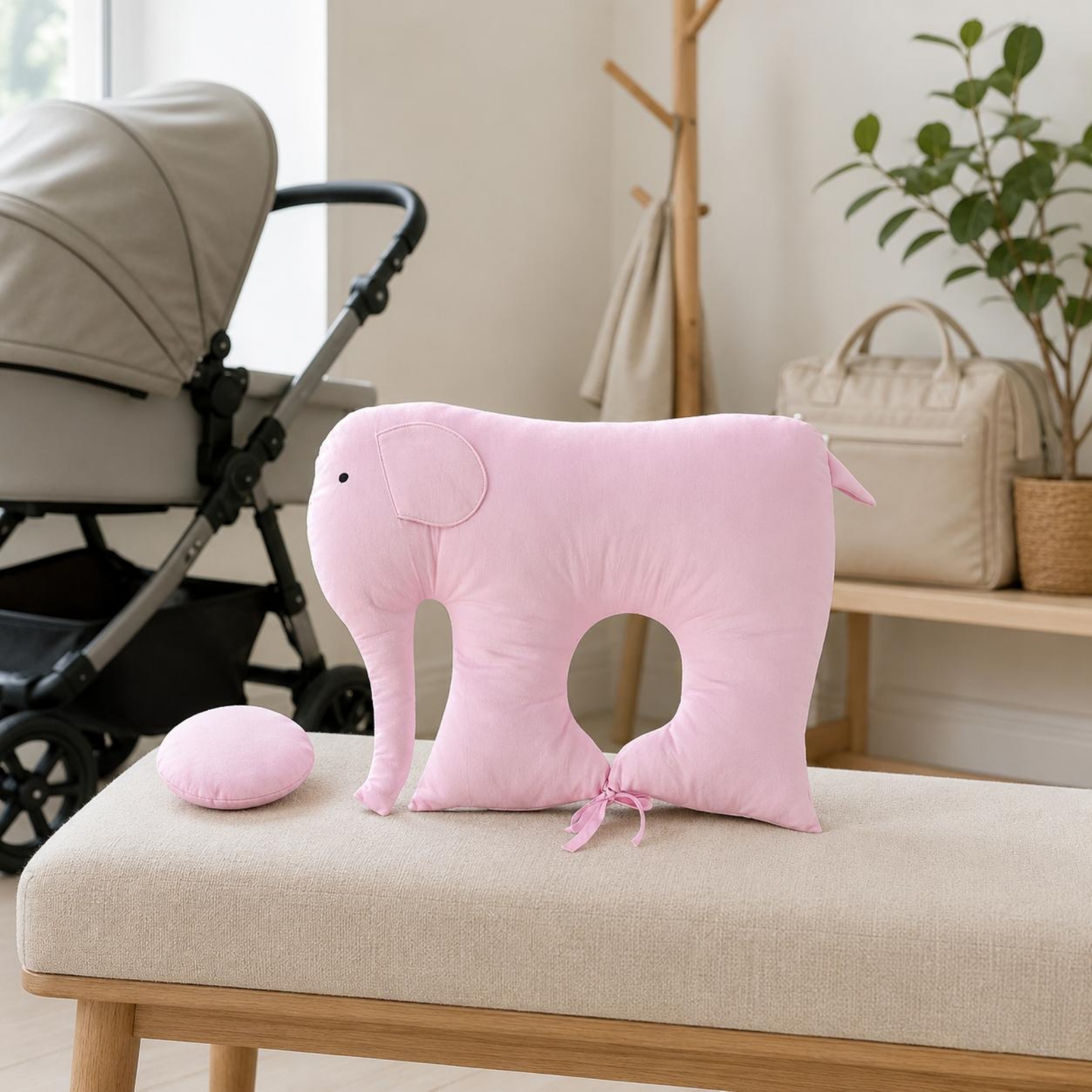 Elephant Baby Pillow Padded St - Baby Nursery Pillow reseña y precio