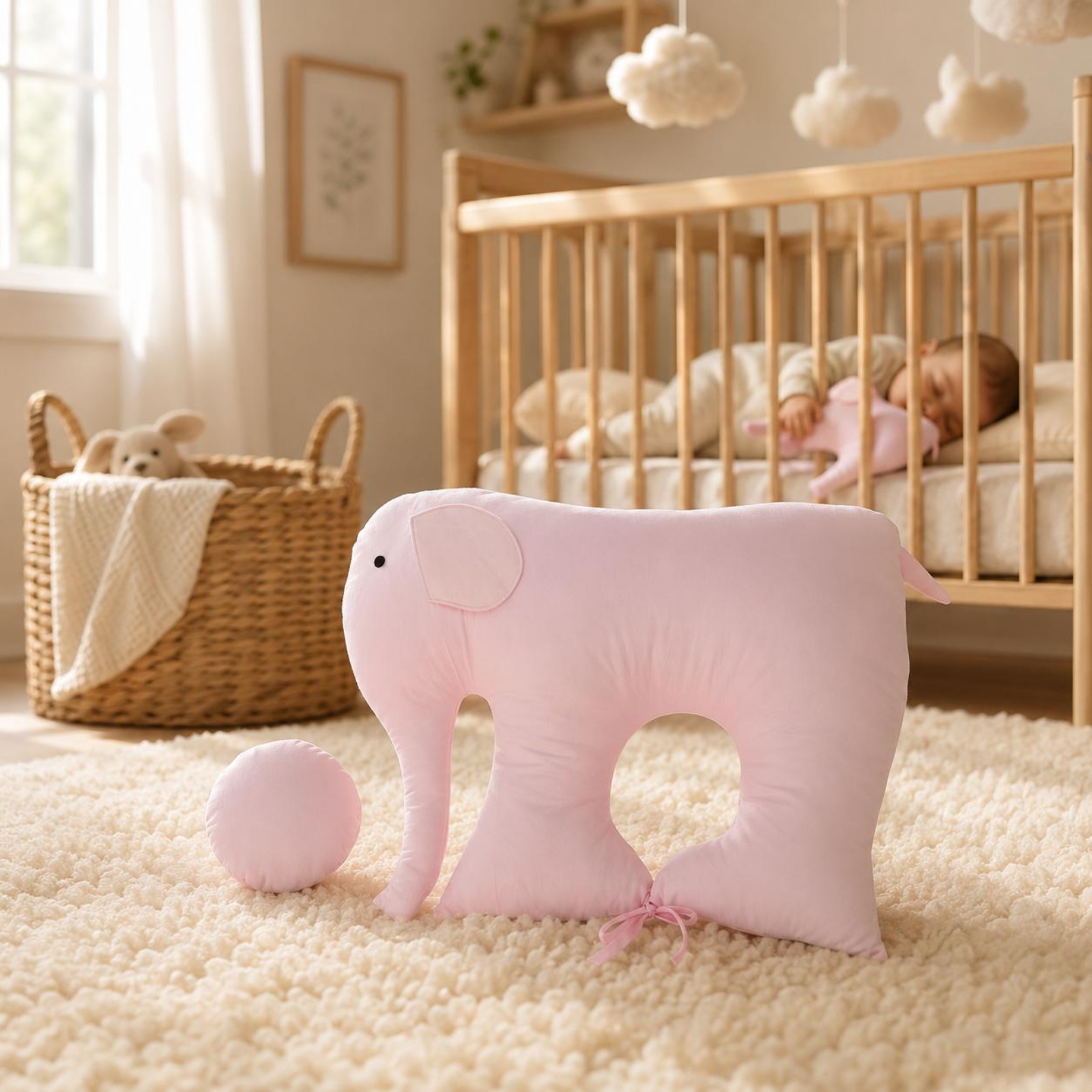 Elephant Baby Pillow Padded St - Baby Nursery Pillow reseña y precio