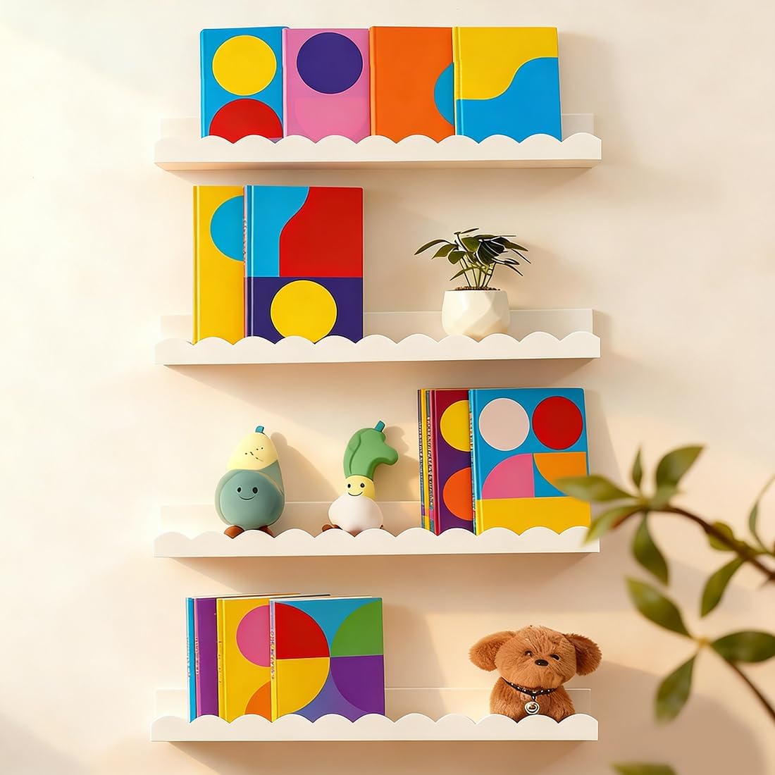 Nursery Book Shelves, Set of 4 - Baby Nursery Books reseña y precio