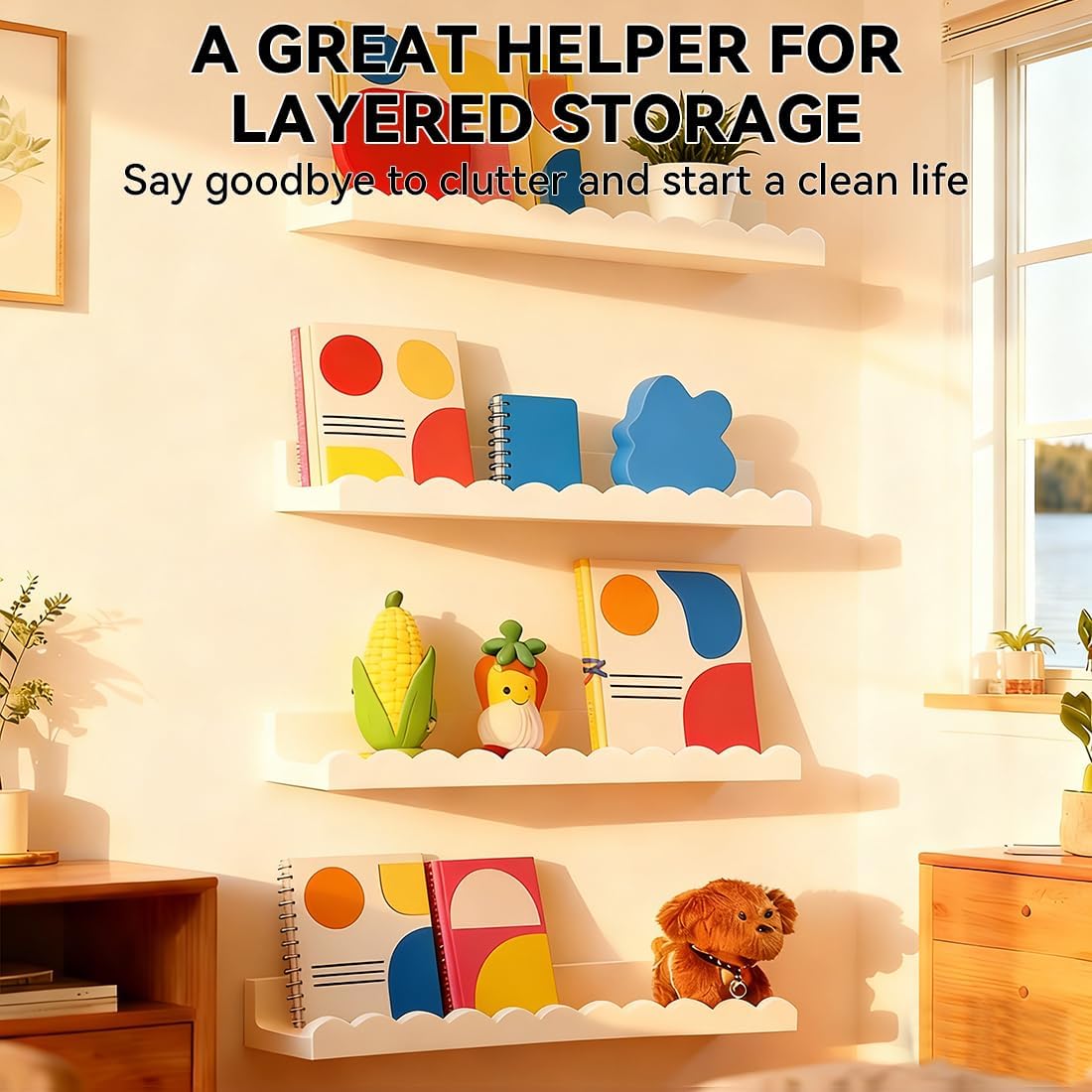 Nursery Book Shelves, Set of 4 - Baby Nursery Books reseña y precio