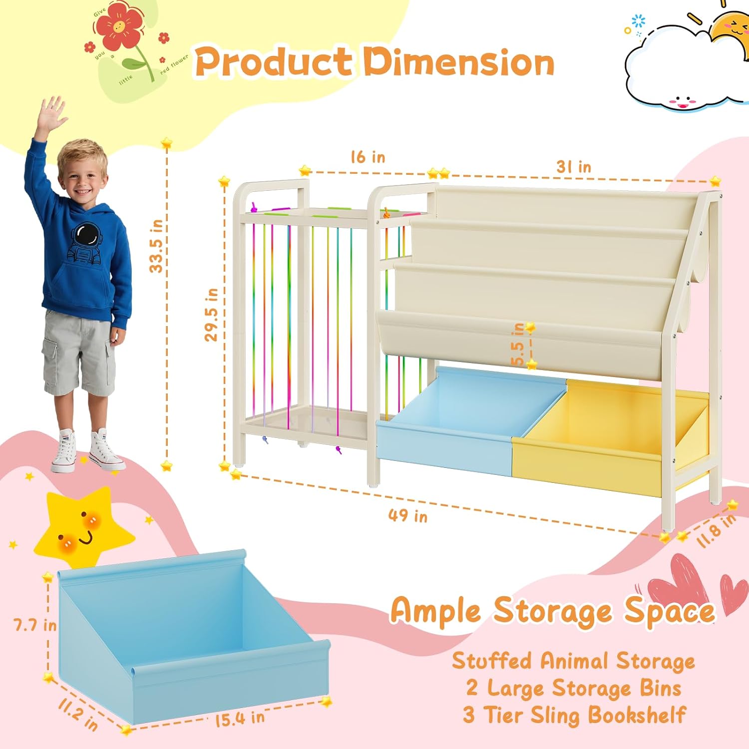 B5 Kids Bookshelf and Toy Stor - Baby Nursery Books reseña y precio