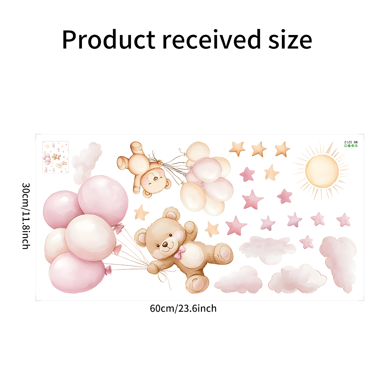 1PC Little Bear Cloud Star Bal - Baby Nursery Wallpaper reseña y precio